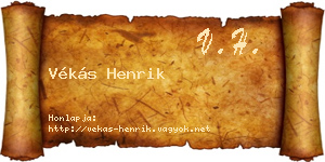 Vékás Henrik névjegykártya